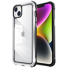 Custodia Lusso Metallo Laterale e Plastica Cover LF6 per Apple iPhone 14 Argento