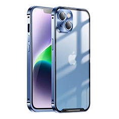 Custodia Lusso Metallo Laterale e Plastica Cover LK1 per Apple iPhone 14 Blu