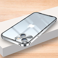 Custodia Lusso Metallo Laterale e Plastica Cover LK2 per Apple iPhone 13 Argento