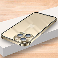 Custodia Lusso Metallo Laterale e Plastica Cover LK2 per Apple iPhone 14 Pro Max Oro