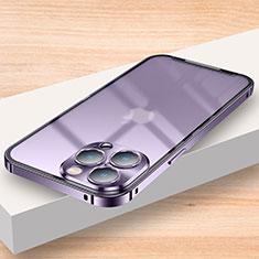 Custodia Lusso Metallo Laterale e Plastica Cover LK2 per Apple iPhone 15 Pro Viola