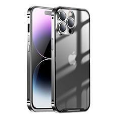 Custodia Lusso Metallo Laterale e Plastica Cover LO1 per Apple iPhone 14 Pro Max Nero