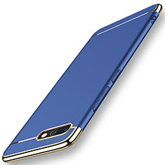 Custodia Lusso Metallo Laterale e Plastica Cover M01 per Huawei Honor V10 Blu