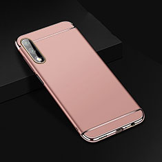 Custodia Lusso Metallo Laterale e Plastica Cover M01 per Huawei Y9 Prime (2019) Oro Rosa