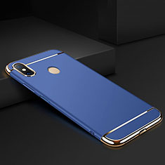 Custodia Lusso Metallo Laterale e Plastica Cover M01 per Xiaomi Mi Max 3 Blu