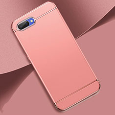 Custodia Lusso Metallo Laterale e Plastica Cover M02 per Oppo A12e Oro Rosa