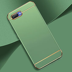 Custodia Lusso Metallo Laterale e Plastica Cover M02 per Oppo A12e Verde Pastello