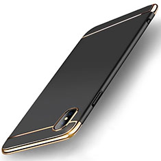 Custodia Lusso Metallo Laterale e Plastica Cover M05 per Apple iPhone Xs Nero