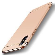 Custodia Lusso Metallo Laterale e Plastica Cover M05 per Apple iPhone Xs Oro