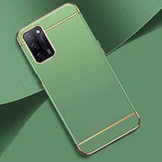 Custodia Lusso Metallo Laterale e Plastica Cover P02 per Oppo A53s 5G Verde Pastello