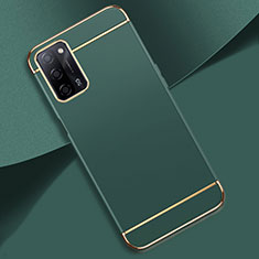 Custodia Lusso Metallo Laterale e Plastica Cover P02 per Oppo A55 5G Verde Notte