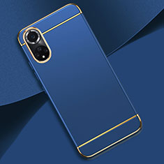 Custodia Lusso Metallo Laterale e Plastica Cover per Huawei Honor 50 Pro 5G Blu