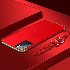 Custodia Lusso Metallo Laterale e Plastica Cover per Oppo Reno6 5G Rosso