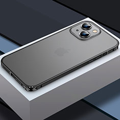 Custodia Lusso Metallo Laterale e Plastica Cover QC3 per Apple iPhone 14 Plus Nero