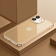 Custodia Lusso Metallo Laterale e Plastica Cover QC4 per Apple iPhone 12 Oro