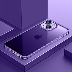 Custodia Lusso Metallo Laterale e Plastica Cover QC4 per Apple iPhone 14 Plus Viola