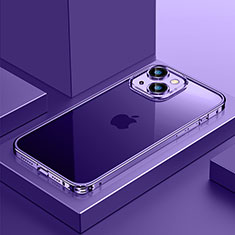 Custodia Lusso Metallo Laterale e Plastica Cover QC4 per Apple iPhone 15 Plus Viola