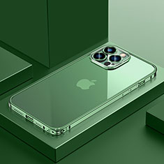 Custodia Lusso Metallo Laterale e Plastica Cover QC4 per Apple iPhone 16 Pro Verde