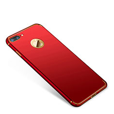 Custodia Lusso Metallo Laterale e Plastica Cover T01 per Apple iPhone 7 Plus Rosso