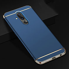 Custodia Lusso Metallo Laterale e Plastica Cover T01 per Huawei Mate 20 Lite Blu