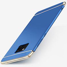 Custodia Lusso Metallo Laterale e Plastica Cover T01 per Huawei Mate 20 Pro Blu