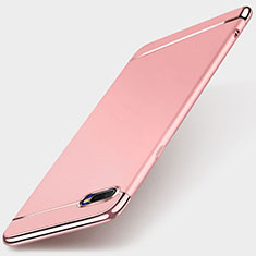 Custodia Lusso Metallo Laterale e Plastica Cover T01 per Oppo R17 Neo Oro Rosa