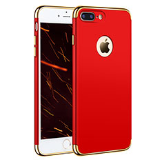 Custodia Lusso Metallo Laterale e Plastica F05 per Apple iPhone 8 Plus Rosso