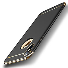 Custodia Lusso Metallo Laterale e Plastica per Apple iPhone Xs Nero