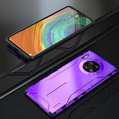 Custodia Lusso Metallo Laterale e Silicone Cover T01 per Huawei Mate 30 5G Viola