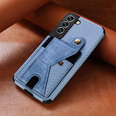 Custodia Lusso Pelle Cover A01D per Samsung Galaxy S21 5G Blu