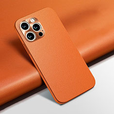 Custodia Lusso Pelle Cover A02 per Apple iPhone 14 Pro Max Arancione