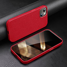 Custodia Lusso Pelle Cover A03 per Apple iPhone 15 Rosso