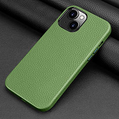 Custodia Lusso Pelle Cover A09 per Apple iPhone 15 Plus Verde