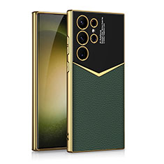 Custodia Lusso Pelle Cover AC4 per Samsung Galaxy S21 Ultra 5G Verde