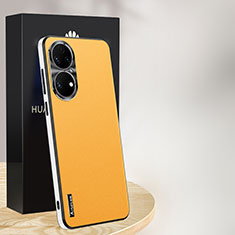 Custodia Lusso Pelle Cover AT1 per Huawei P50 Giallo