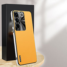 Custodia Lusso Pelle Cover AT1 per Vivo V27 Pro 5G Giallo