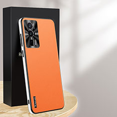 Custodia Lusso Pelle Cover AT1 per Xiaomi Poco F5 Pro 5G Arancione