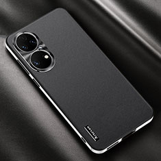 Custodia Lusso Pelle Cover AT2 per Huawei P50 Nero