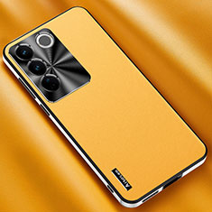 Custodia Lusso Pelle Cover AT2 per Vivo V27 Pro 5G Giallo