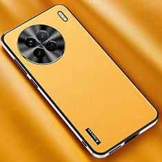 Custodia Lusso Pelle Cover AT2 per Vivo X90 Pro 5G Giallo