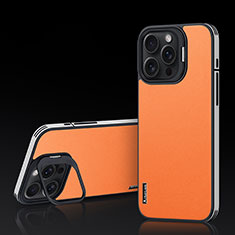 Custodia Lusso Pelle Cover AT5 per Apple iPhone 16 Pro Arancione