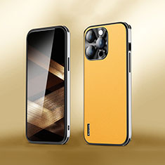 Custodia Lusso Pelle Cover AT6 per Apple iPhone 16 Pro Giallo