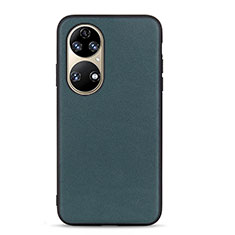 Custodia Lusso Pelle Cover B01H per Huawei P50 Verde