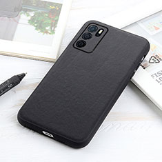 Custodia Lusso Pelle Cover B01H per Oppo A16 Nero