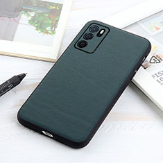 Custodia Lusso Pelle Cover B01H per Oppo A16 Verde