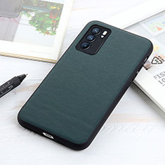 Custodia Lusso Pelle Cover B01H per Oppo Reno6 5G Verde