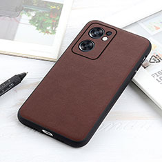 Custodia Lusso Pelle Cover B01H per Oppo Reno7 SE 5G Marrone