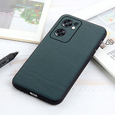 Custodia Lusso Pelle Cover B01H per Oppo Reno7 SE 5G Verde