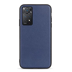 Custodia Lusso Pelle Cover B01H per Xiaomi Redmi Note 11 Pro 5G Blu