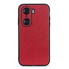 Custodia Lusso Pelle Cover B02H per Huawei Honor 60 5G Rosso